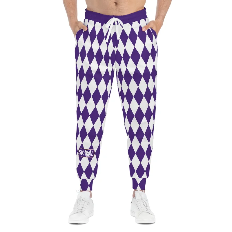 Athletic Joggers - Purple/White Diamonds