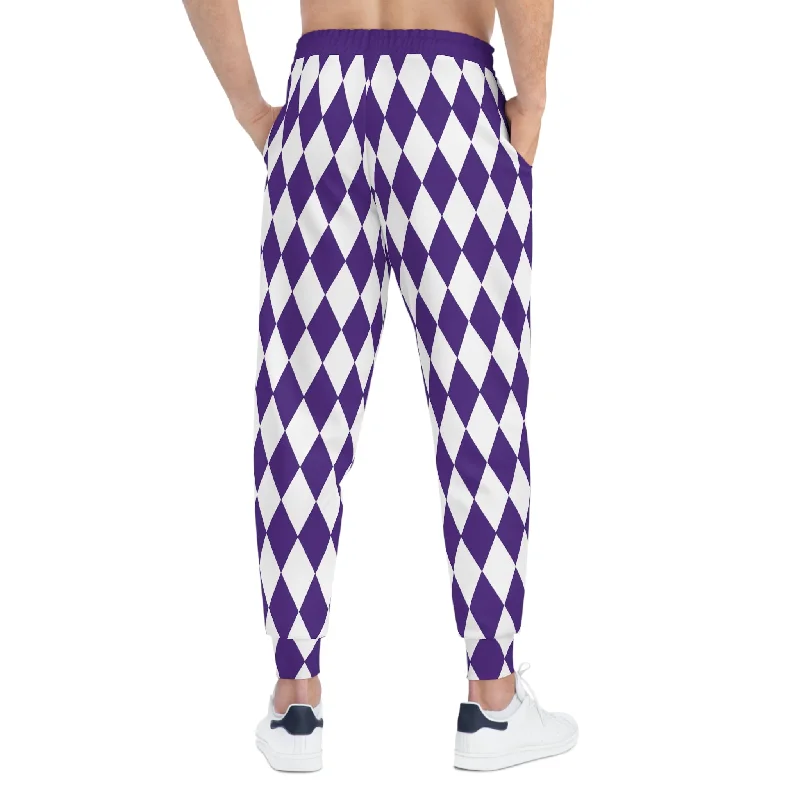 Athletic Joggers - Purple/White Diamonds