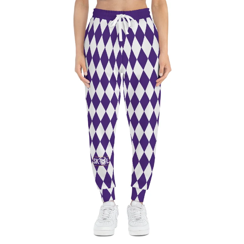 Athletic Joggers - Purple/White Diamonds