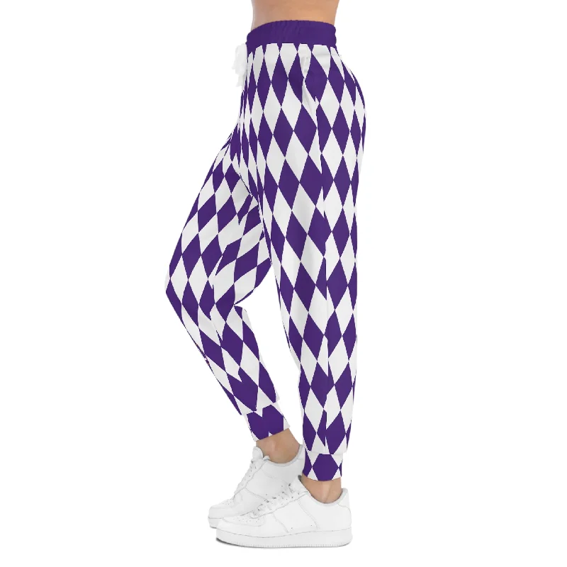 Athletic Joggers - Purple/White Diamonds