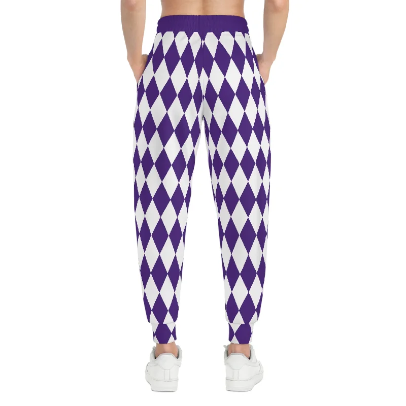 Athletic Joggers - Purple/White Diamonds