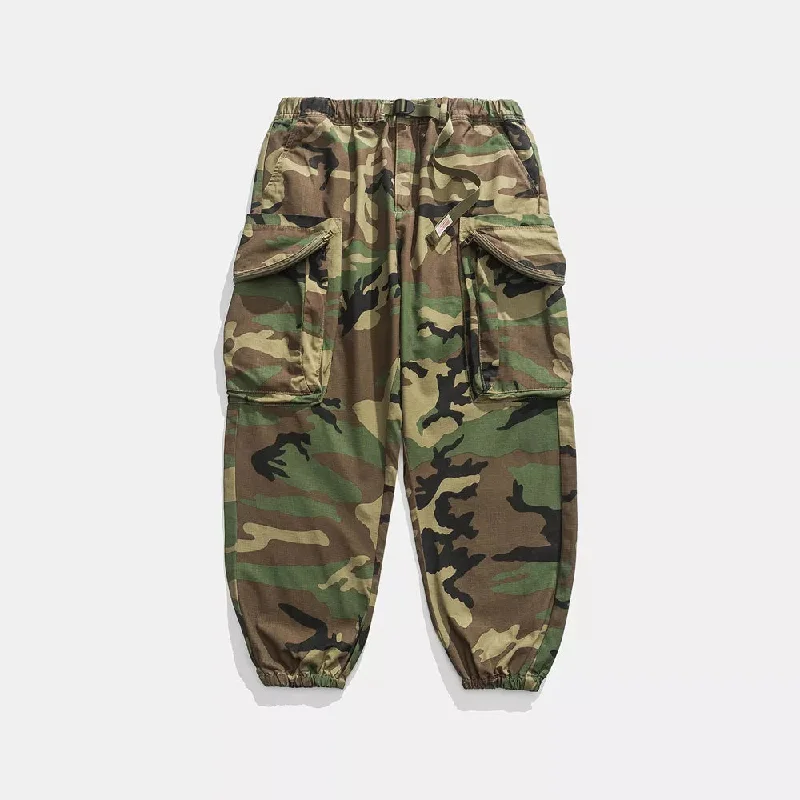 Military Style Camouflage Tactical Pants Oversized Harem Jogging Pants Casual Cargo Trousers