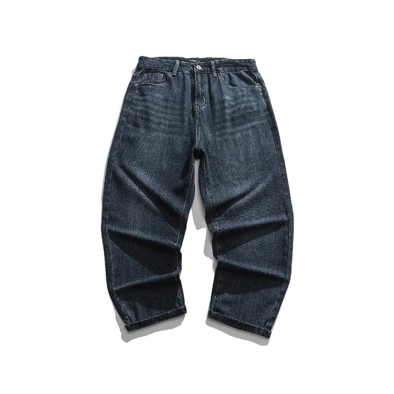 Retro High Quality Straight Jeans Men Clothing Loose Cargo Pants