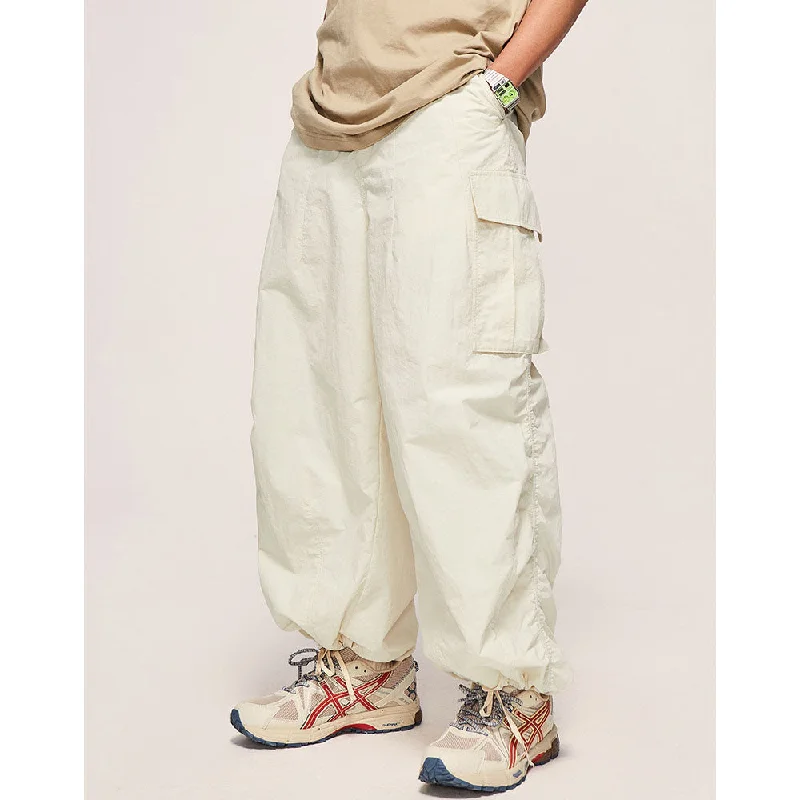 Bonsir Summer Wide-Leg Beige Cargo Pants