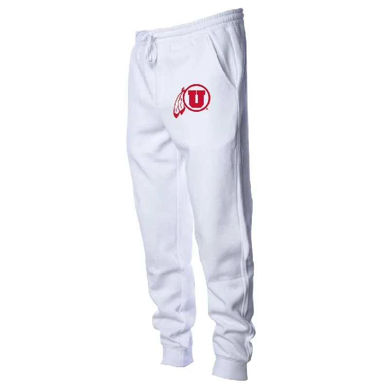 Men's Midweight Fleece White Joggers