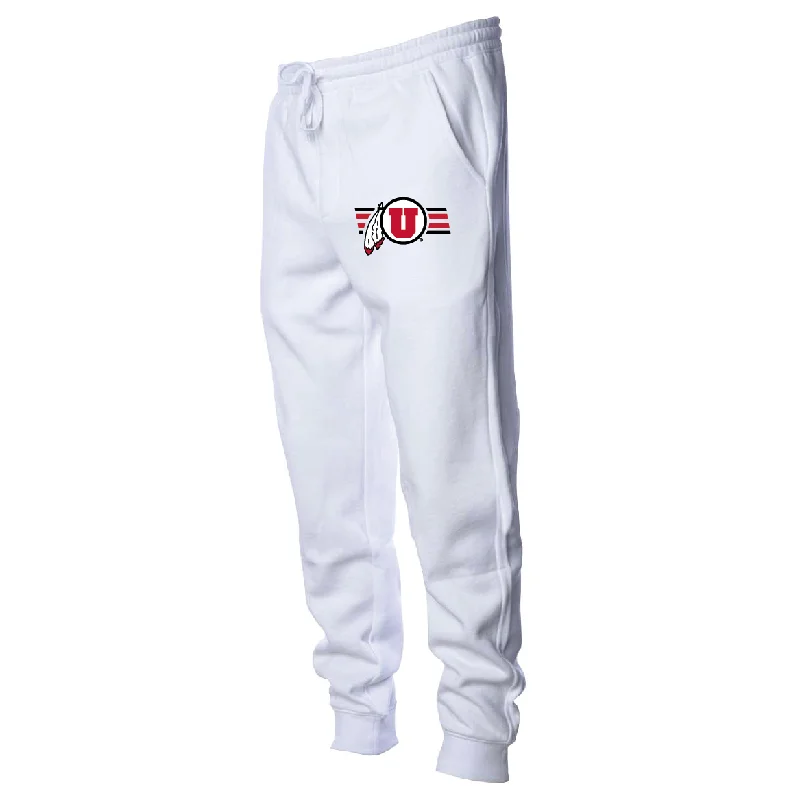 Men's Midweight Fleece White Joggers