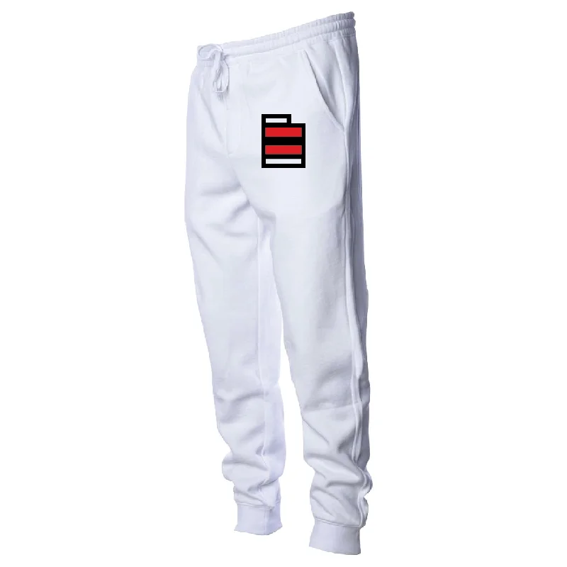 Men's Midweight Fleece White Joggers