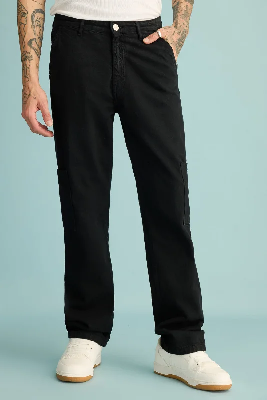 Men's Stealth Black Denim Cargos