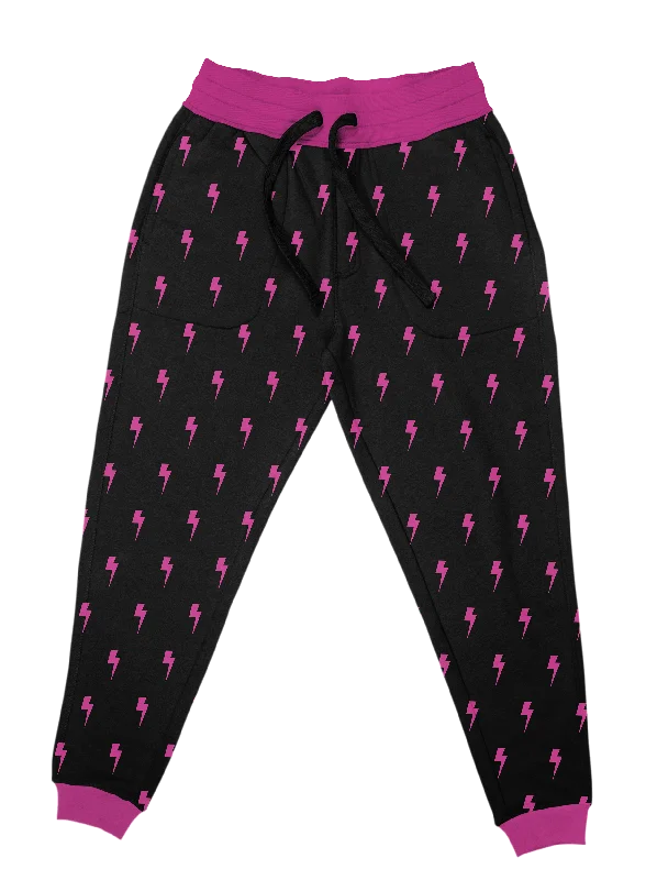 Neon Pink Bolt Unisex Joggers