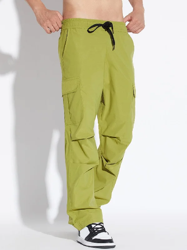 Light Green Cargo Parachute Trackpants