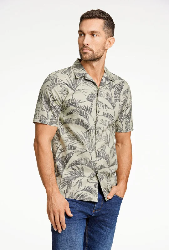 LINDBERGH WASHED AOP RESORT SS SHIRT