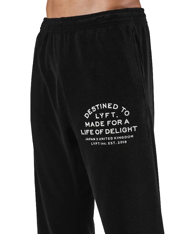 Delight Logo Pile Pants - Black