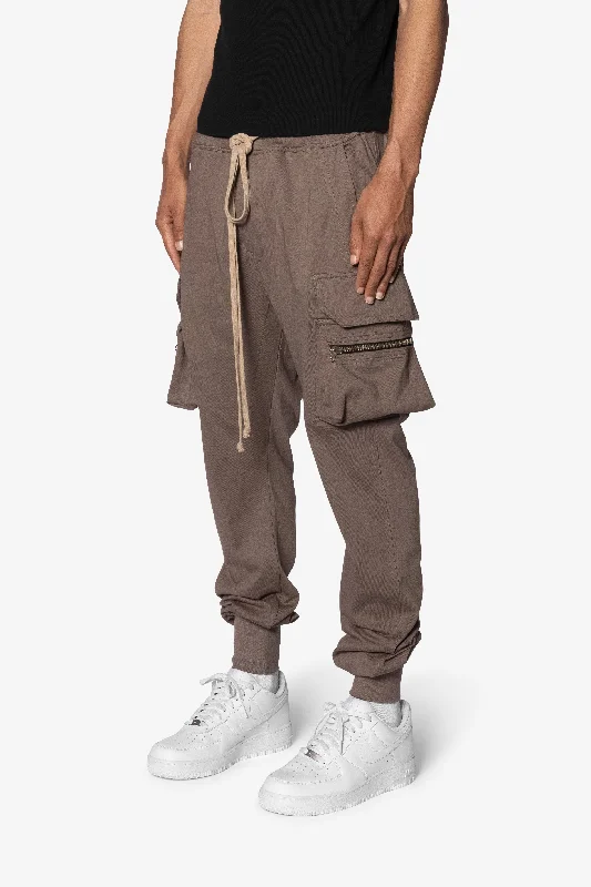 Jersey Cargo Pocket Sweatpants - Tan