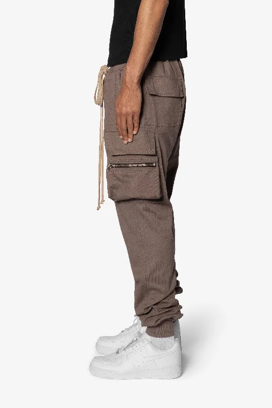 Jersey Cargo Pocket Sweatpants - Tan