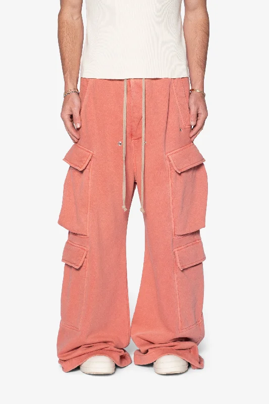 Rave Double Cargo Sweatpants - Rust