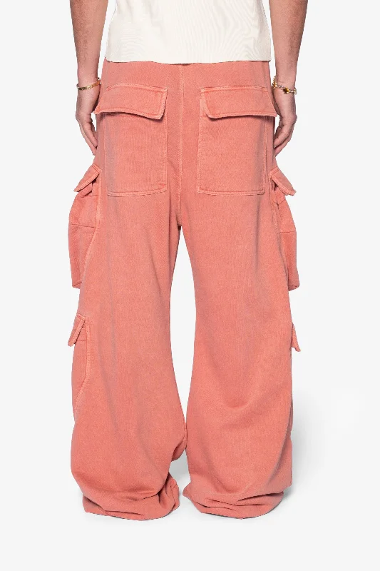 Rave Double Cargo Sweatpants - Rust