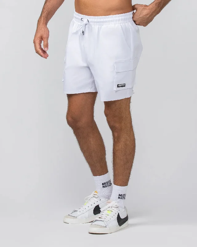 Muscle Nation | Daily Cargo 5"" Shorts - White