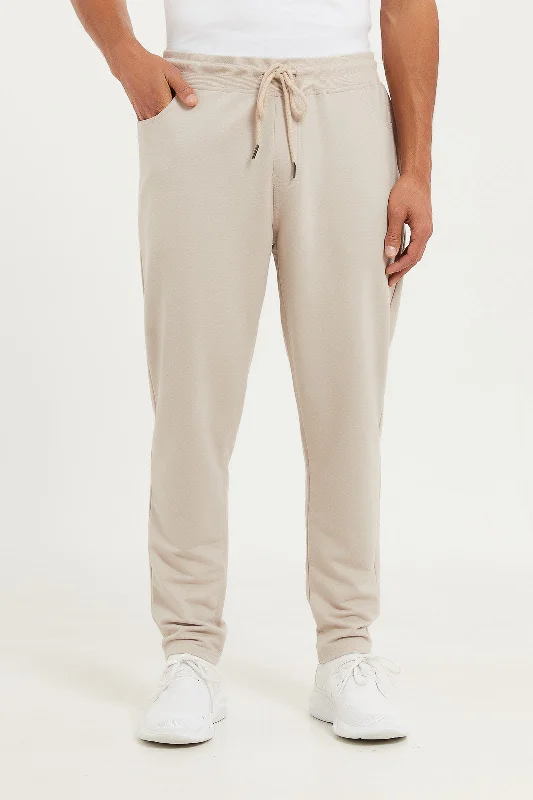 Men Beige 5 Pocket Track Pant