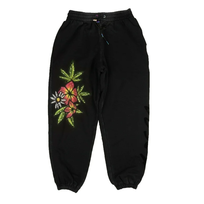 Bossi Airbrush Rhinestone Sweatpants - Black