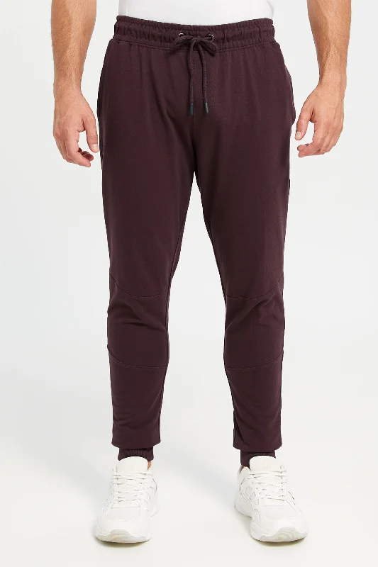 Men Burgundy Jogger Pants