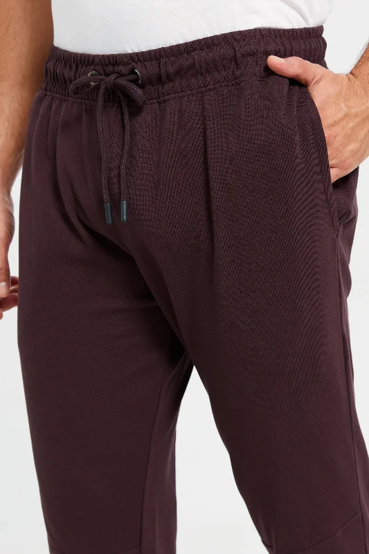 Men Burgundy Jogger Pants