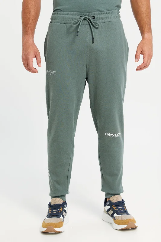 Men Green Printed Active Pants