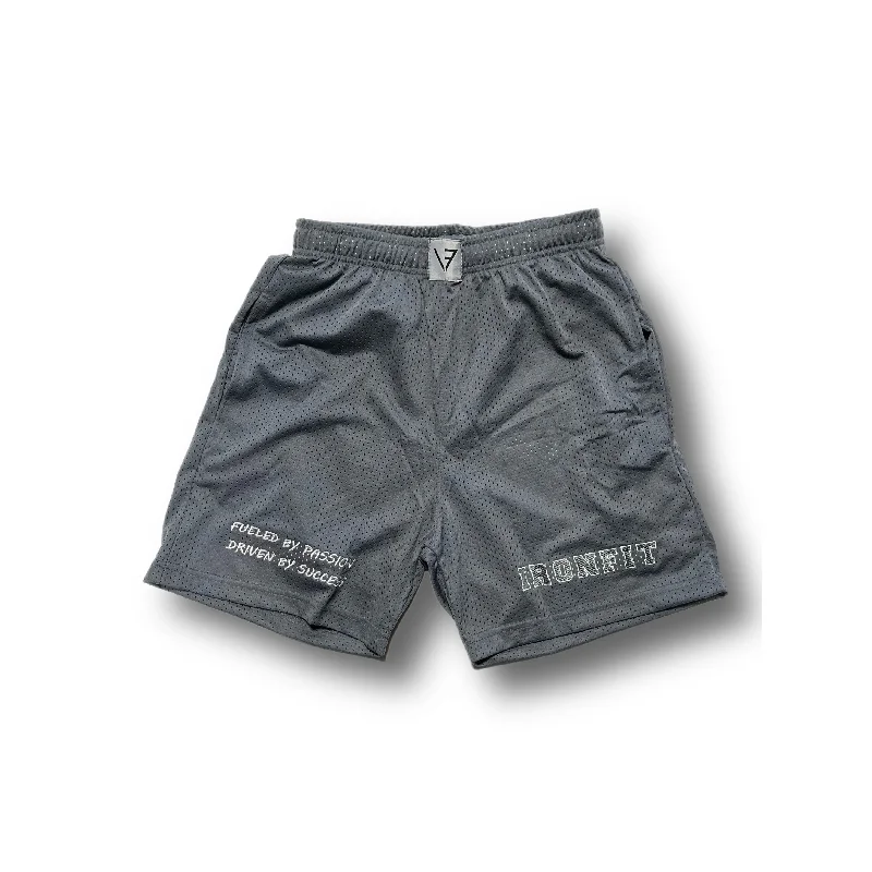 IRONFIT MESH COLLEGE SHORT - GRAPHITE