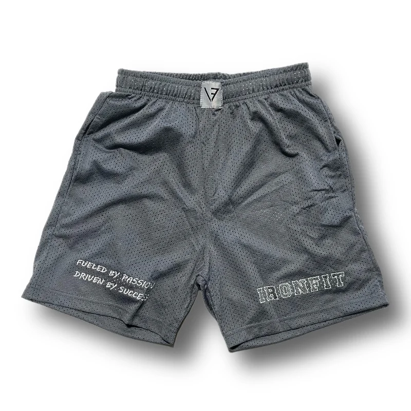 IRONFIT MESH COLLEGE SHORT - GRAPHITE