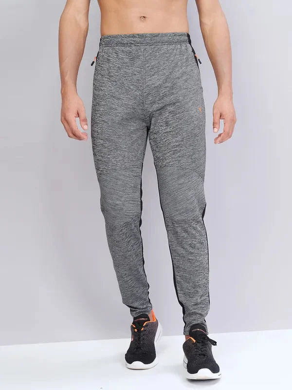 Men Melange Slim Fit Trackpants with TECHNO DRY