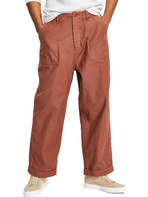 Mens Relaxed Fit Straight Leg Cargo Pants