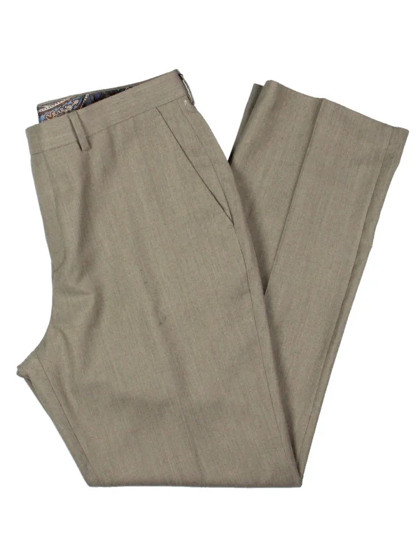 Mens Wool Classic Fit Suit Pants