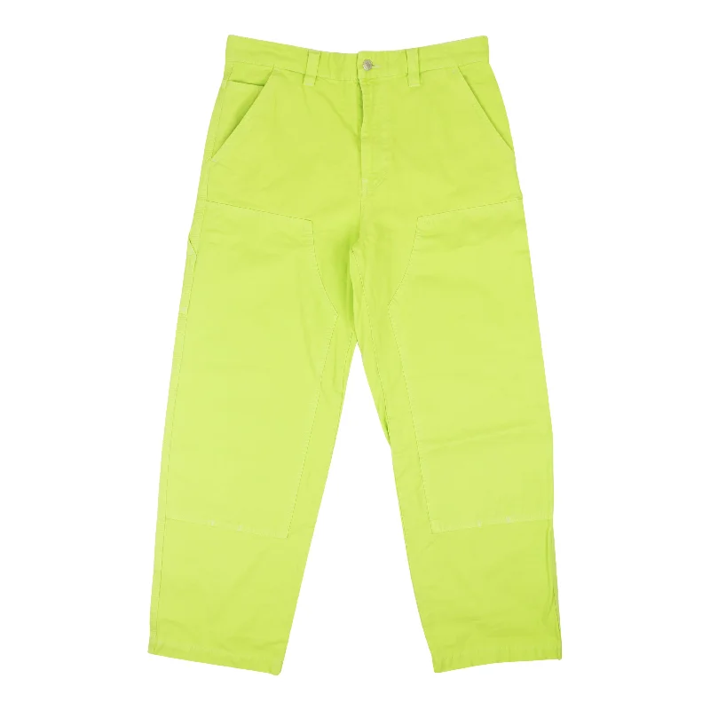 Neon Yellow Cotton Dyed Canvas Casual Work Pants