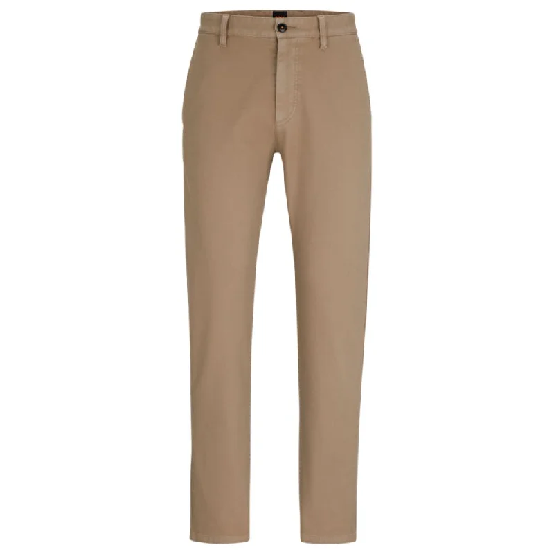 Tapered-fit trousers in honeycomb-structured stretch cotton