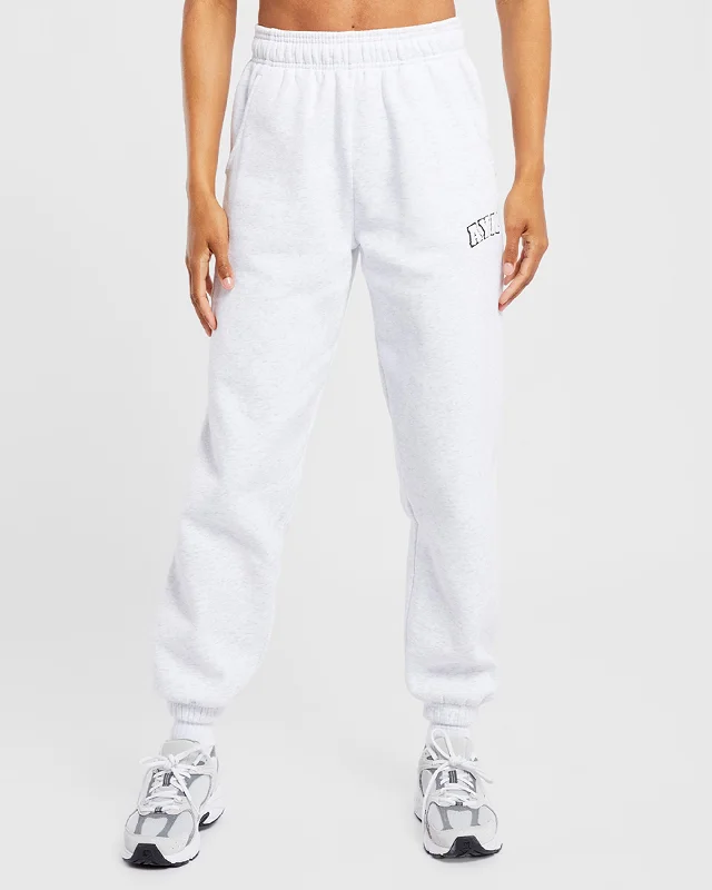 Varsity Oversized Joggers - Heather Grey