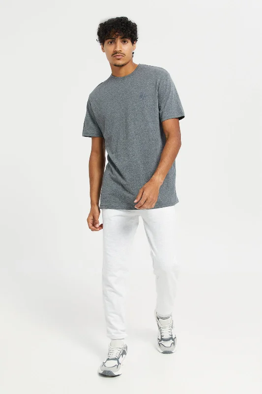 Men White Plain Joggers