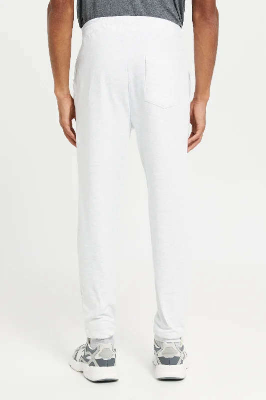 Men White Plain Joggers