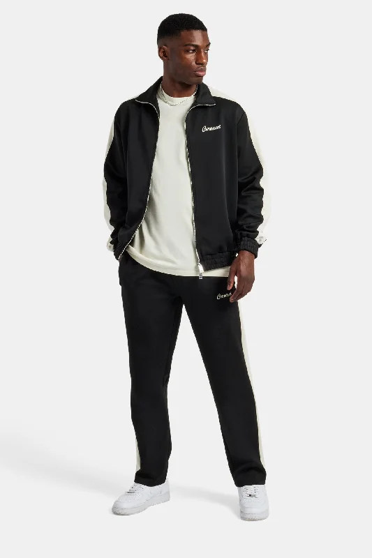 Black Contrast Panel Tracksuit