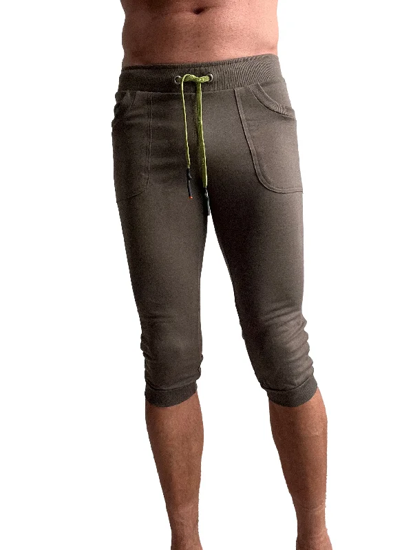 Cuffed Yoga Pants (Army Olive Green)