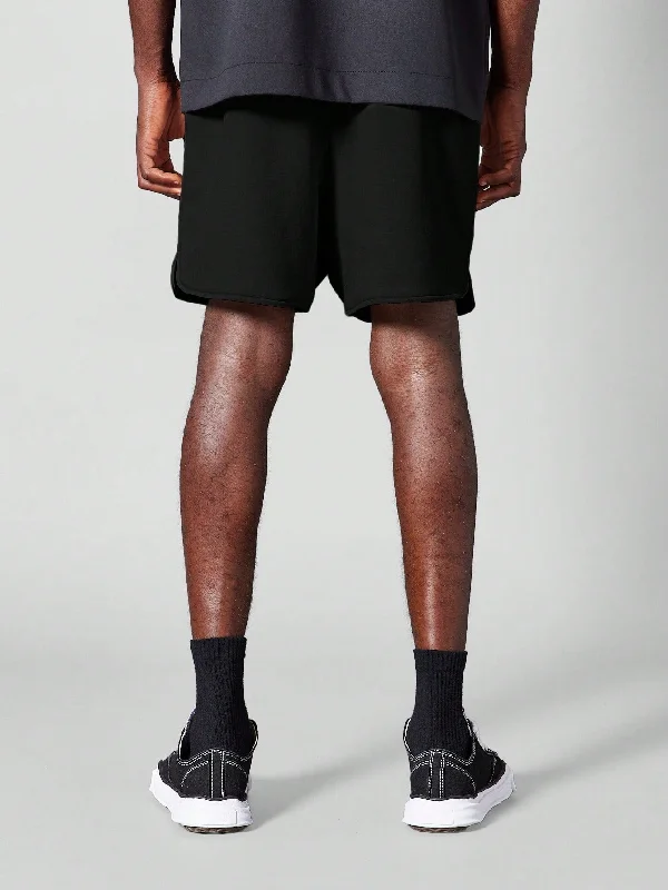 Curved Hem Mesh Short