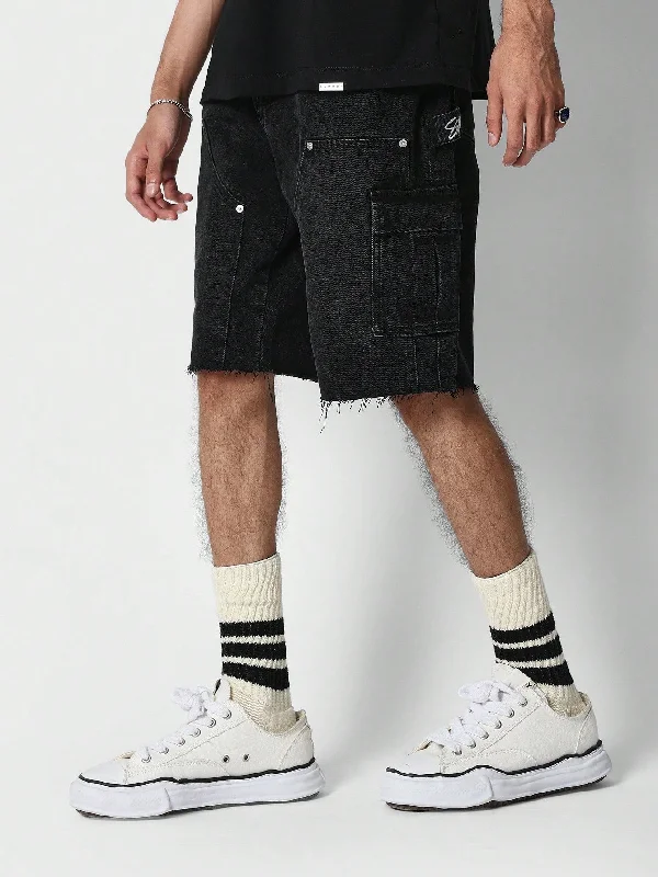 Denim Cargo Shorts