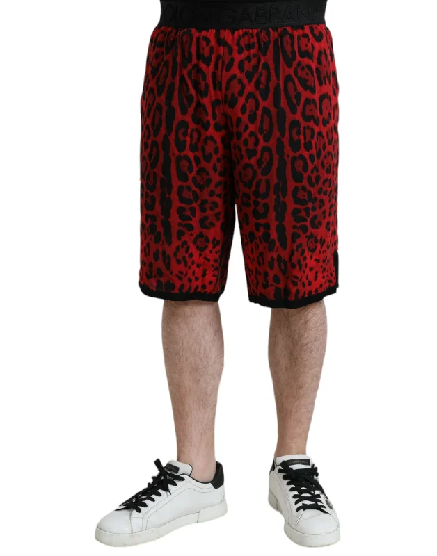 Dolce & Gabbana  Leopard Print Viscose Bermuda Men's Shorts