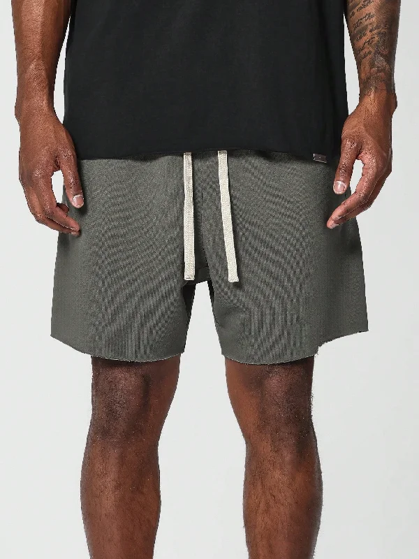 Drop Crotch Raw Edge Shorts