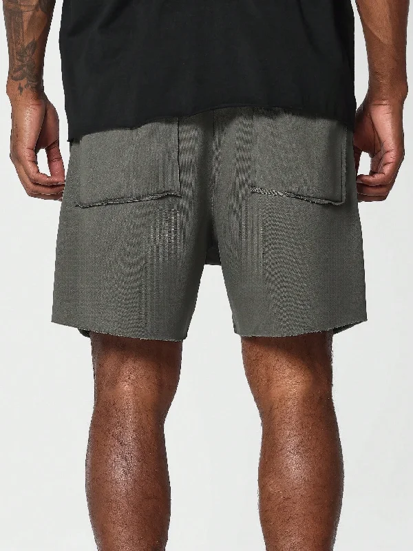 Drop Crotch Raw Edge Shorts