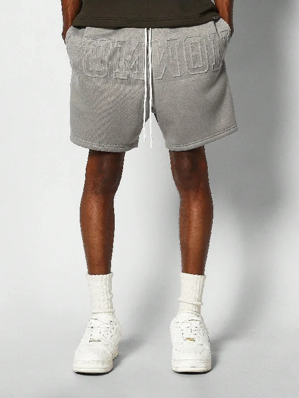 Drop Crotch Shorts With Embossed Graphic