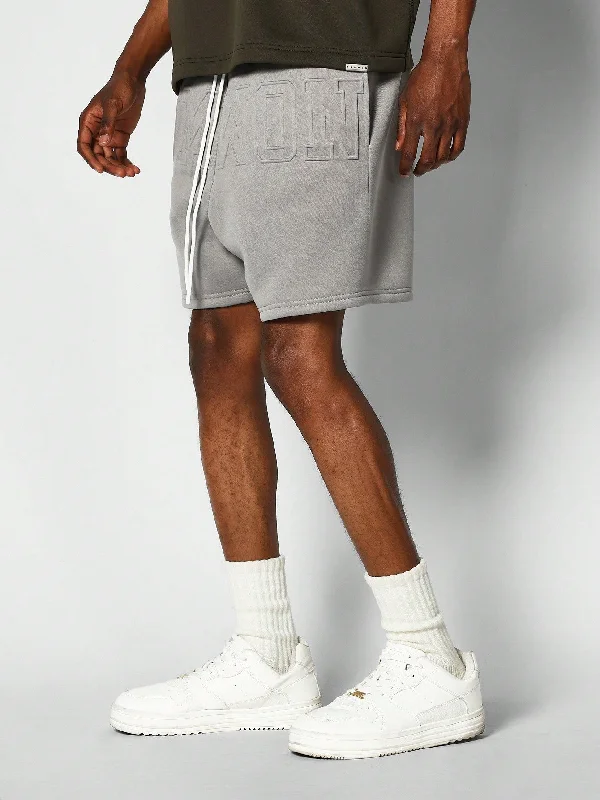 Drop Crotch Shorts With Embossed Graphic