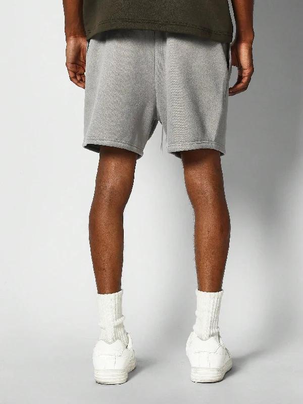 Drop Crotch Shorts With Embossed Graphic