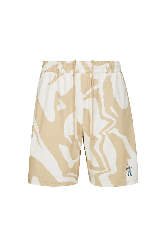 LCD Print Men's Mesh Lined Short