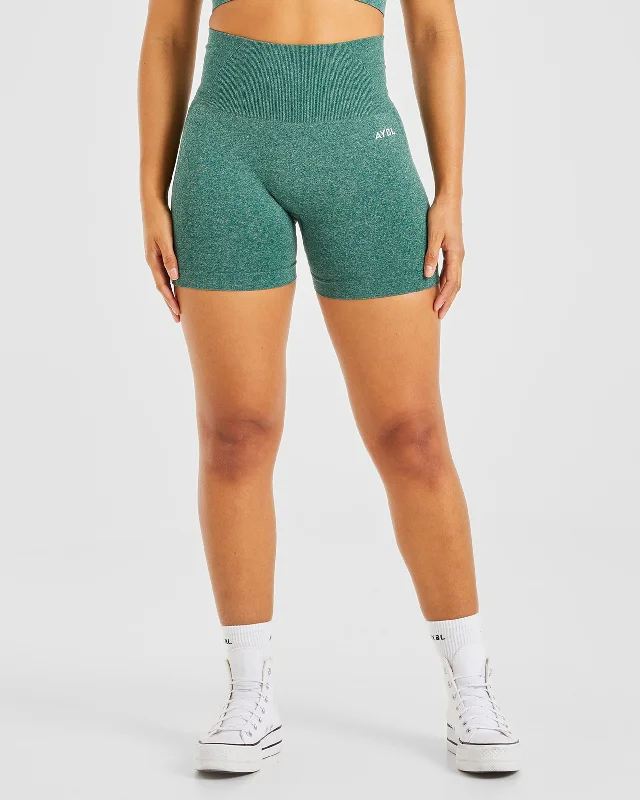 Empower Seamless Shorts - Forest Green Marl