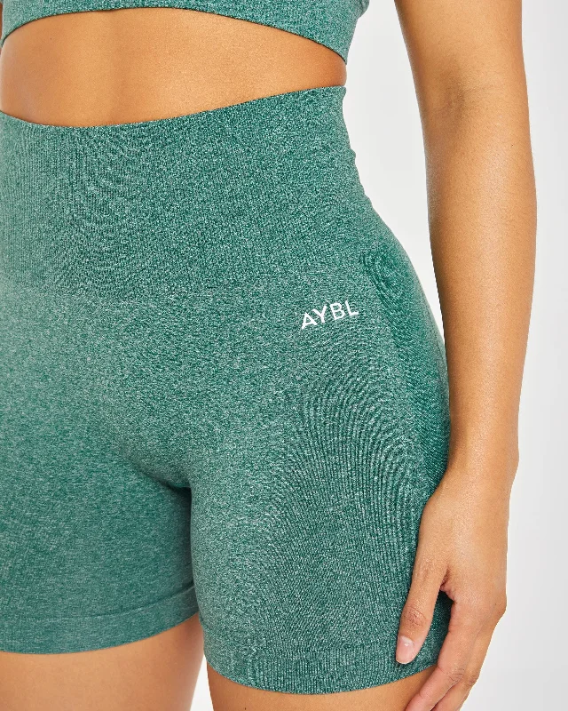 Empower Seamless Shorts - Forest Green Marl