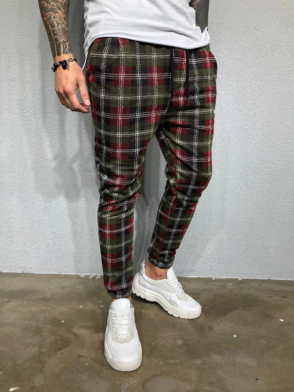 Khaki Checkered Jogger Pant BL417 Streetwear Jogger Pants